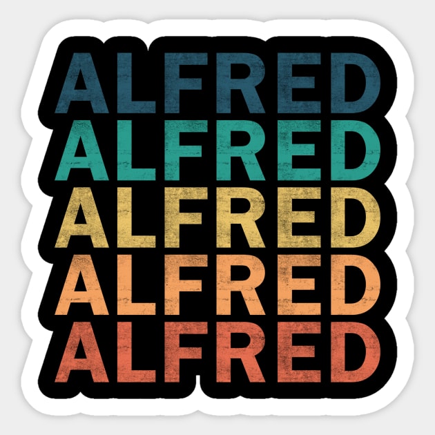 Alfred Name T Shirt - Alfred Vintage Retro Name Gift Item Tee Sticker by henrietacharthadfield